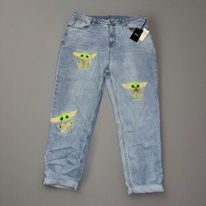 Disney Light Blue Jeans with Neon Green Accents